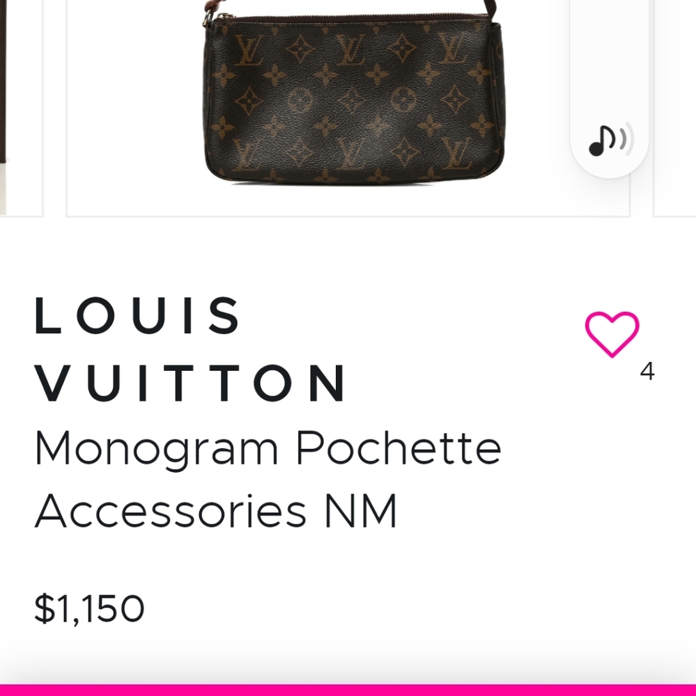 FINAL SALE AUTHENTIC Louis Vuitton Pochette Accessories NM - Picture 12 of 14